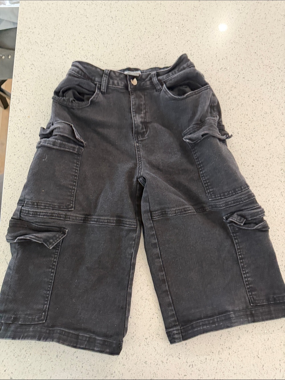 Hot Topic Black High-Waist Denim Shorts